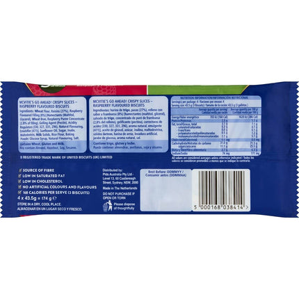 McVitie's Go Ahead Raspberry  Crispy Slices 18/174g