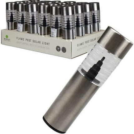 Rowan Stainless Steel Frame Post Solar Lights