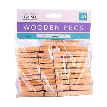 Around The Home Wooden Pegs 36pk