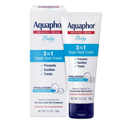 Aquaphor Baby 3 in 1 Diaper Rash Cream 3.5oz