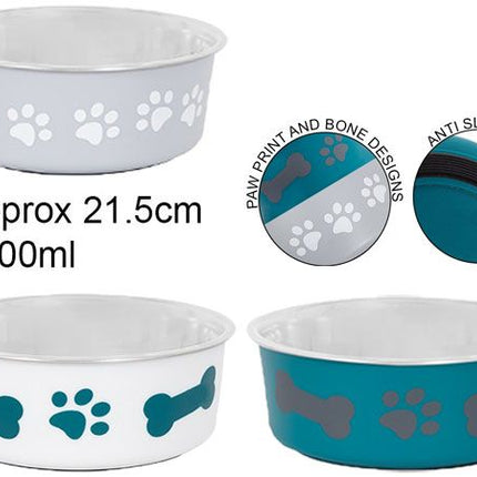 SMART CHOICE ANTI SKID & BONE PET BOWL 1600ML ASSTD