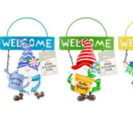Rowan Metal Gonk Welcome Sign Asst