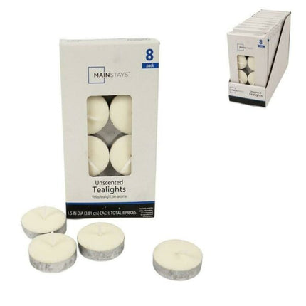 Mainstays Ivory Unscented Tealights 1.5" 8pk