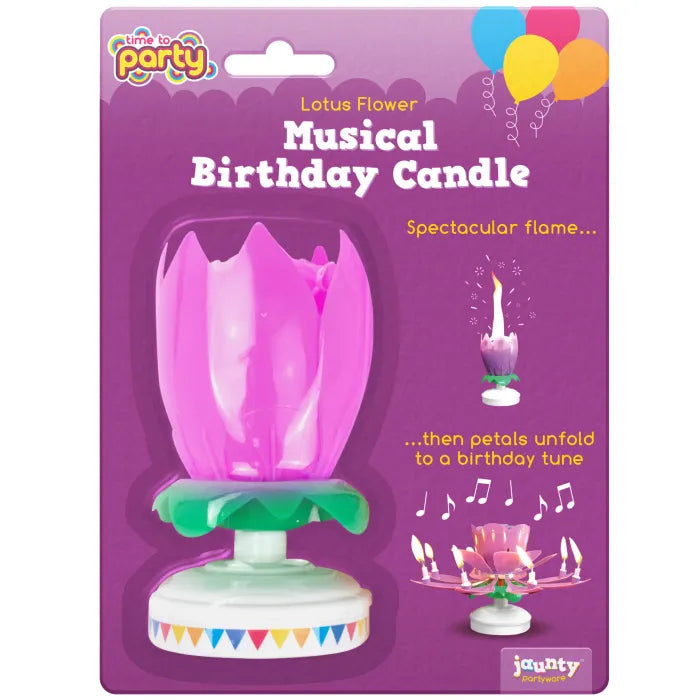 musicalbirthdaycandlelotusflower