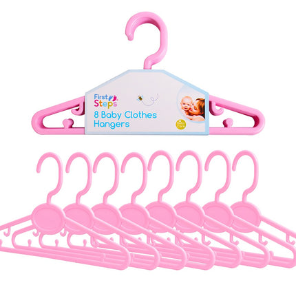 First Steps Baby Clothes Hangers 8's Pink