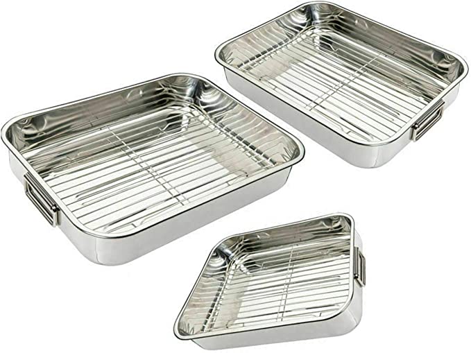 Prima Kitchenware Stainless Steel Roasting Tray 25cm X 21 cm