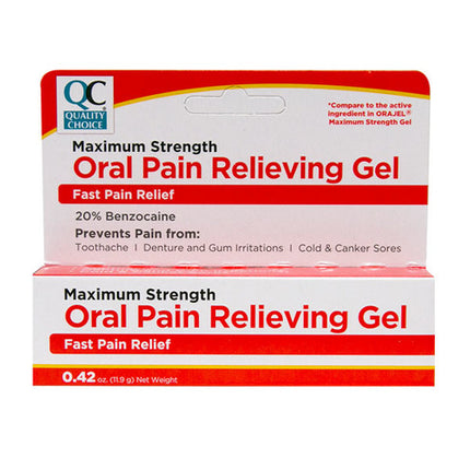 QC Oral Gel Pain Relief Gel Max Str 0.42oz