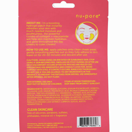 Nu-Pore So Cheeky Boosting Hydrogel Cheek Patches 1pair