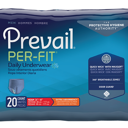 Prevail Per-Fit Daily Men Underwear Medium 34"-46" 20 count PFM-512