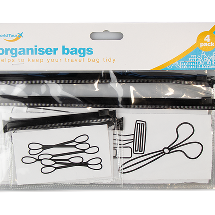 World Tour Travel Organiser Bags 4pk