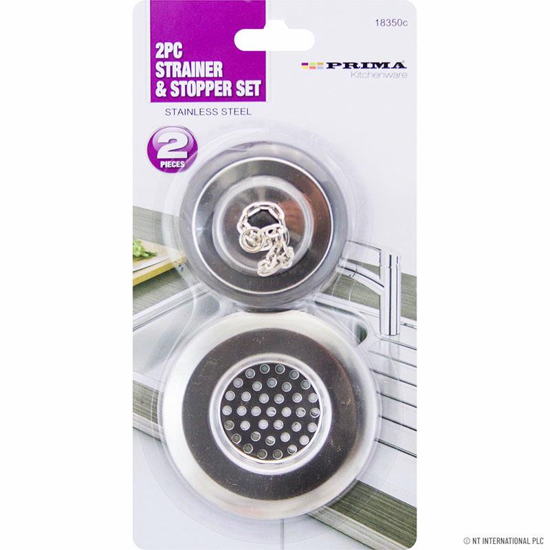 Prima Stainless Steel 2pc Strainer & Stopper