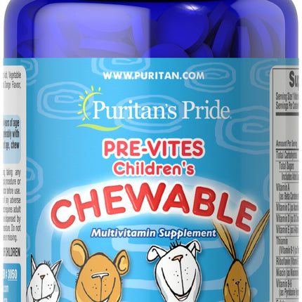 Puritan's Pride Pre-Vites Children's Multivitamins 100 Chewable wafers