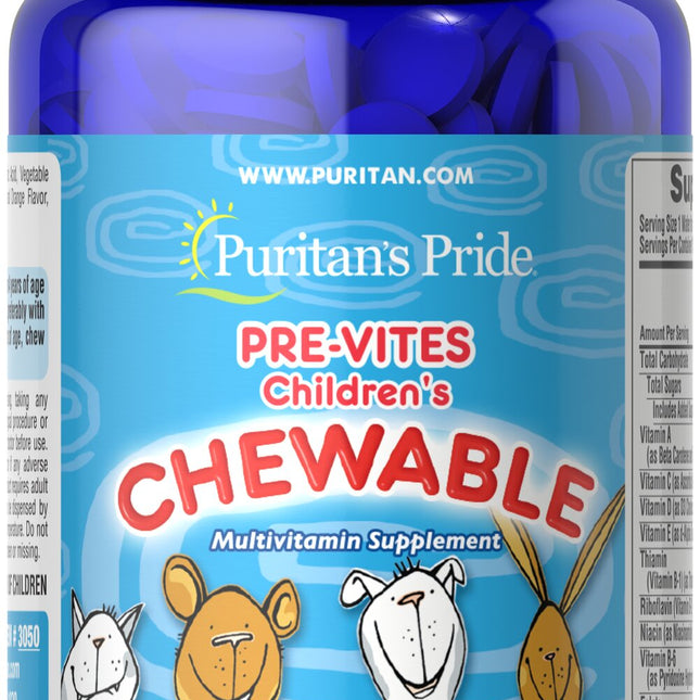 Puritan's Pride Pre-Vites Children's Multivitamins 100 Chewable wafers