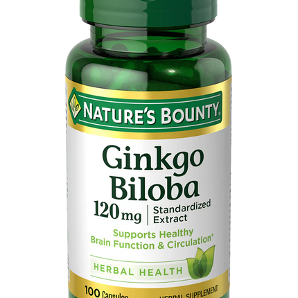 Nature's Bounty Ginkgo Biloba 120mg Caps 100's