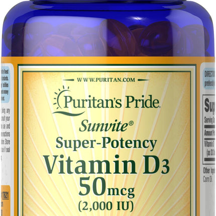 Puritan's Pride Vitamin D3 50mcg 100 Tabs