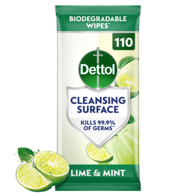 Dettol Cleanse Surface Wipes Lime & Mint 110's