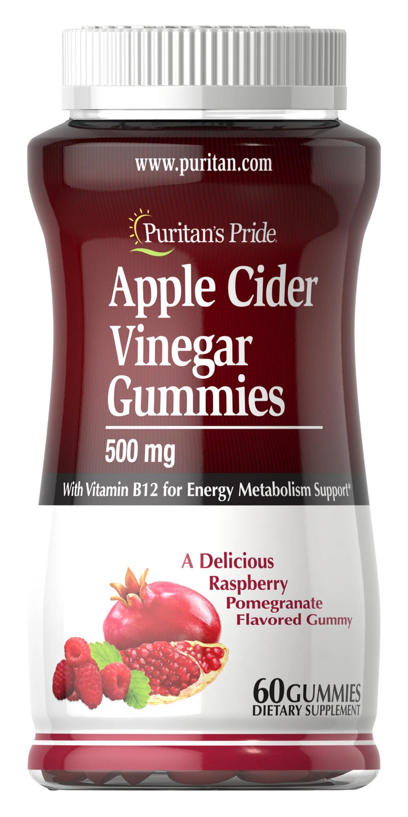 Puritan's Pride Apple Cider Vinegar Gummies 500mg 60 Gummies