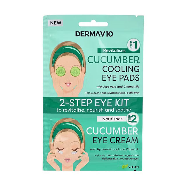Derma V10 Cucumber Eye Mask 2-Step Eye Kit