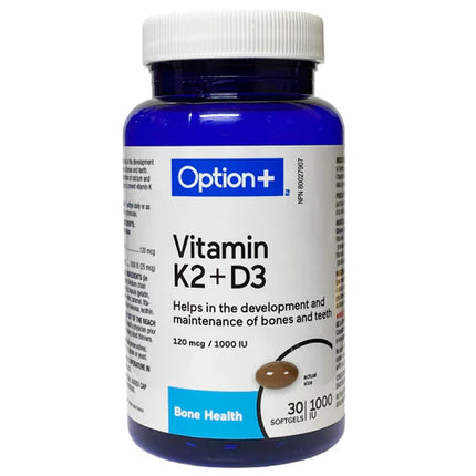 Option+ Vitamin K2 + D3 1000IU Softgels 30s
