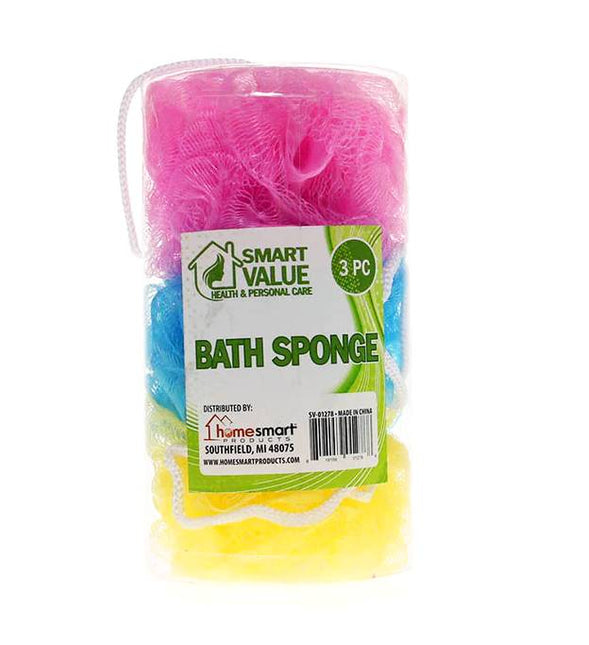 Smart Value Bath Sponges in Canister 3pk