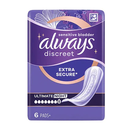 Always Discreet Incontinence Pads Night 6's