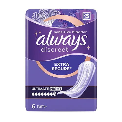 Always Discreet Incontinence Pads Night 6's
