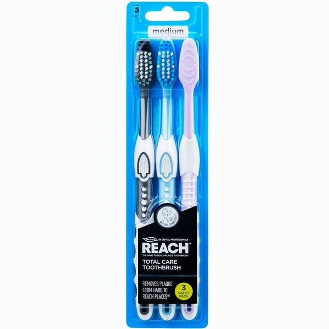 REACH LISTERINE TOOTHBRUSH TOTAL CARE 3'S MEDIUM