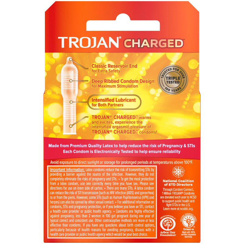 Trojan Intensified Charged Condoms 3's