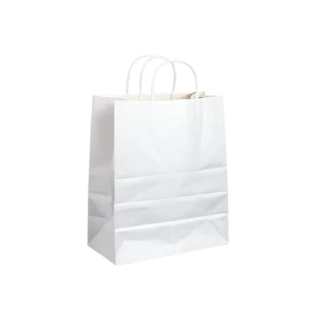 White Paper Bag with Handle 10"