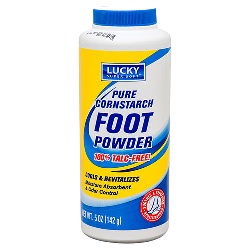 Lucky Super Soft Pure Cornstarch Foot Powder 5oz (142g)