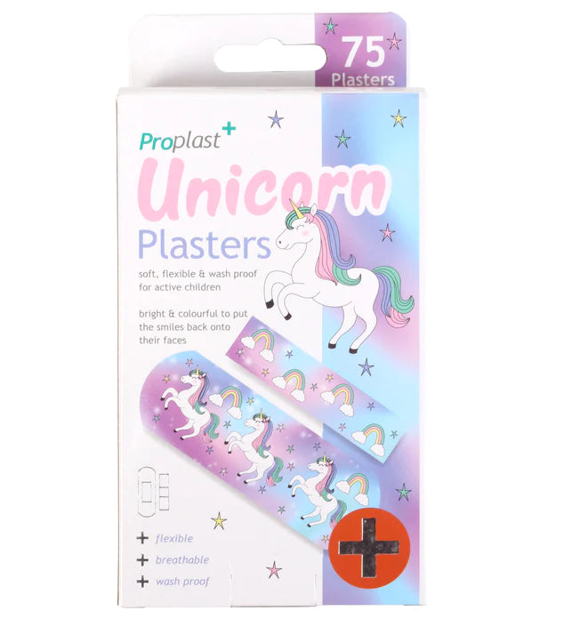 Proplast Childrens Unicorn Plasters Asst 60pk