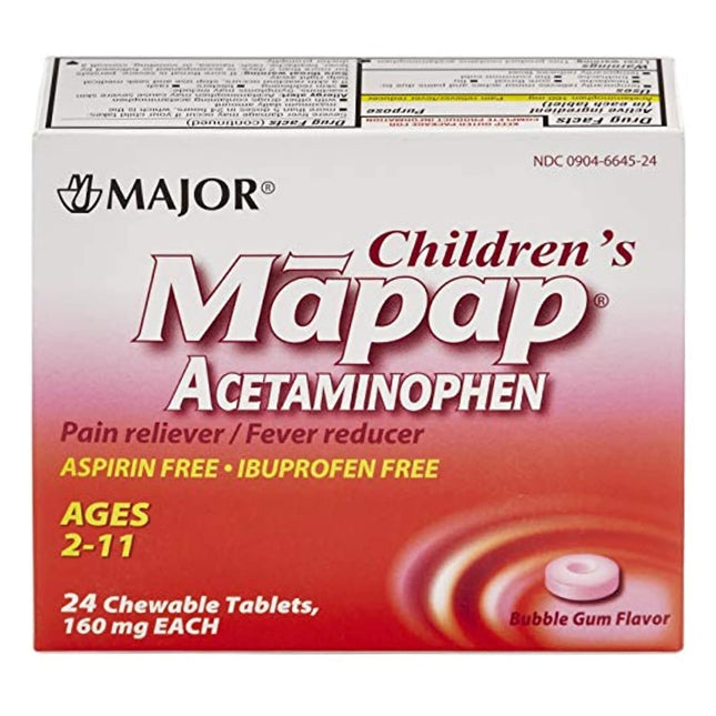 Major Children's Acetaminophen 160mg Chewable Tablets 24s