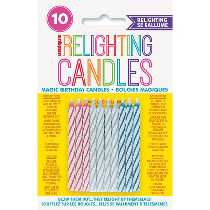 Unique Magic Relighting Birthday Candles 10pk