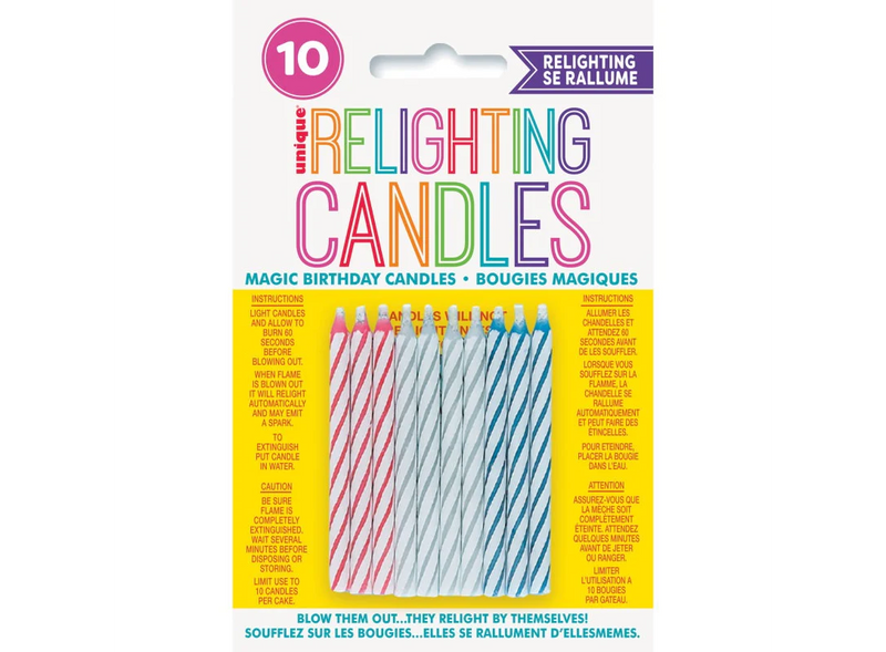 Unique Magic Relighting Birthday Candles 10pk