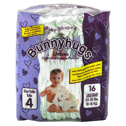 Bunnyhugs Diapers Large Size 4 16pk