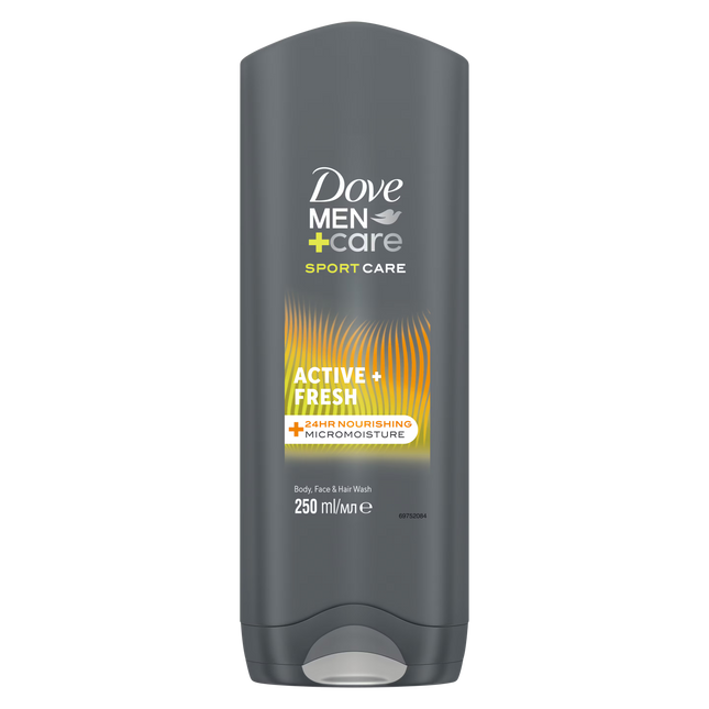 Dove Men + Care Body Wash Mens Active Fresh 250ml