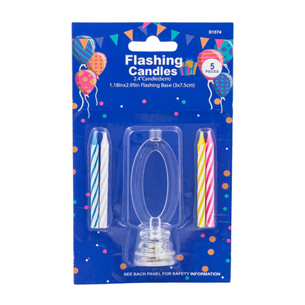 Flashing Birthday Candles 5 pc