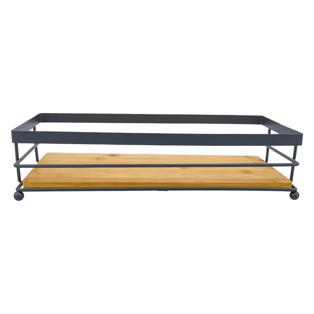 TRAY 13.3" RECT BAMBOO CHARCO