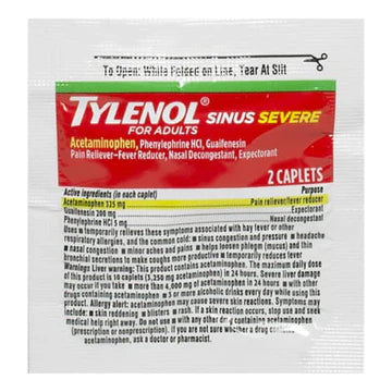 Tylenol Cold+Flu Severe Single Pack 2 caplets