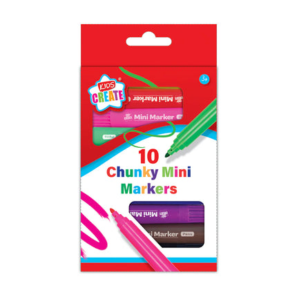 KIDS CREATE ASSTD COLOUR CHUNKY MINI MARKERS 10PK