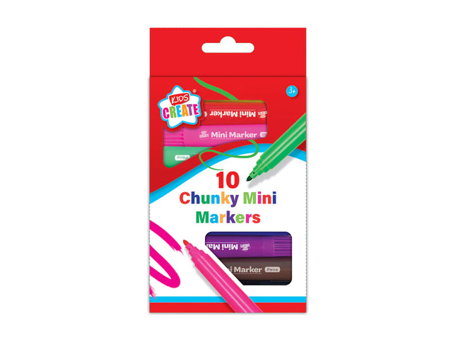 KIDS CREATE ASSTD COLOUR CHUNKY MINI MARKERS 10PK