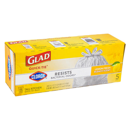 Glad Tall Kitchen Garbage Bags Lemon 13gal 5 Bags