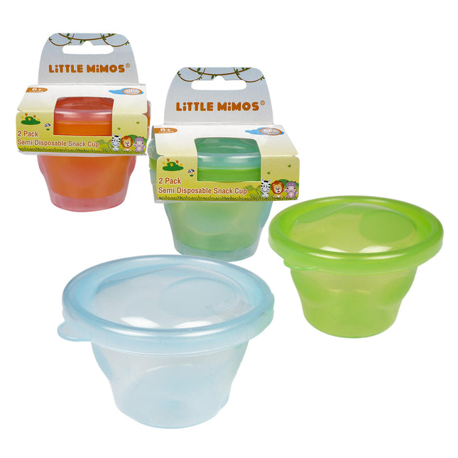 Little Mimos Snack Cups 3 Assorted Colours