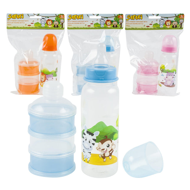 Safari Milk Powder Container with Baby Bottle 19006