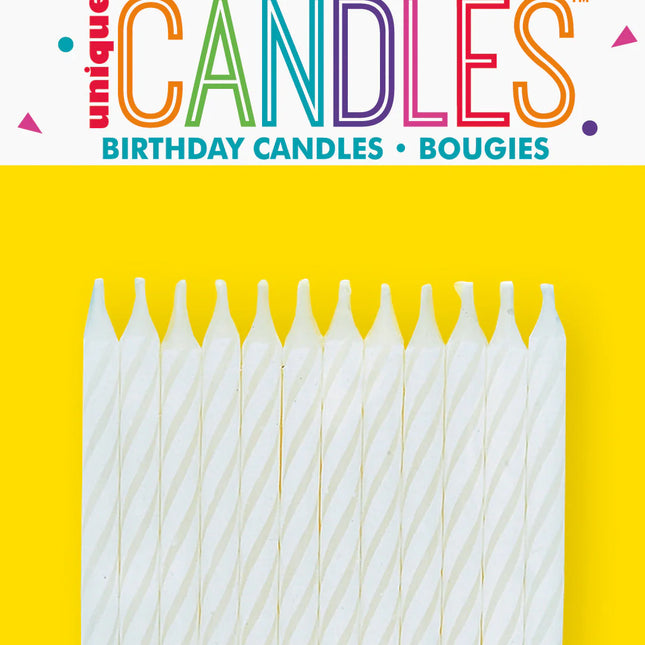 UNIQUE CANDLES SPIRAL WHITE 24
