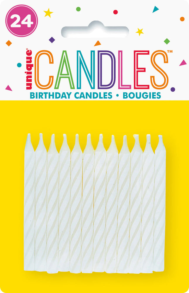 UNIQUE CANDLES SPIRAL WHITE 24