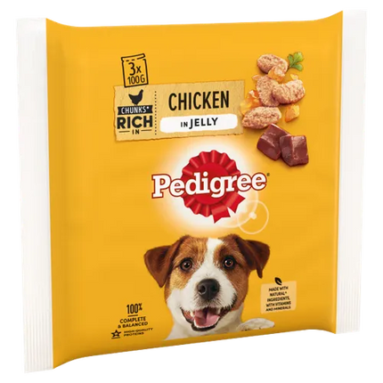 Pedigree Dog Food With Chicken Jelly 3x100g