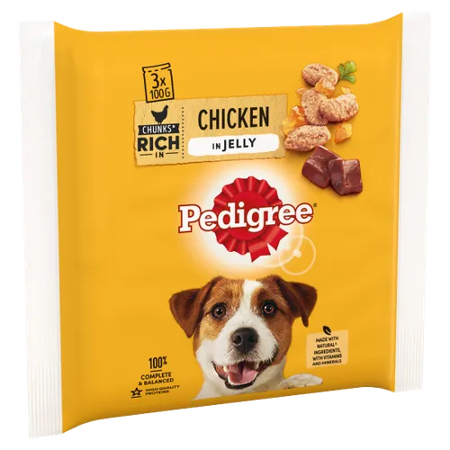Pedigree Dog Food With Chicken Jelly 3x100g