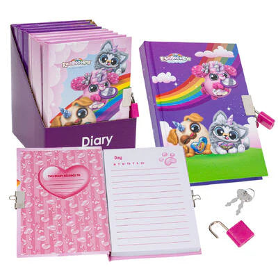 Diary w/Lock Rainbocorns