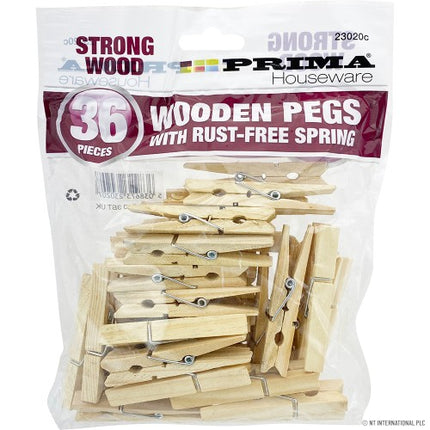 Prima Wooden Clothes Pegs 36pc